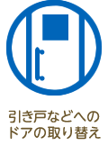 引き戸などへのドアの取り換え